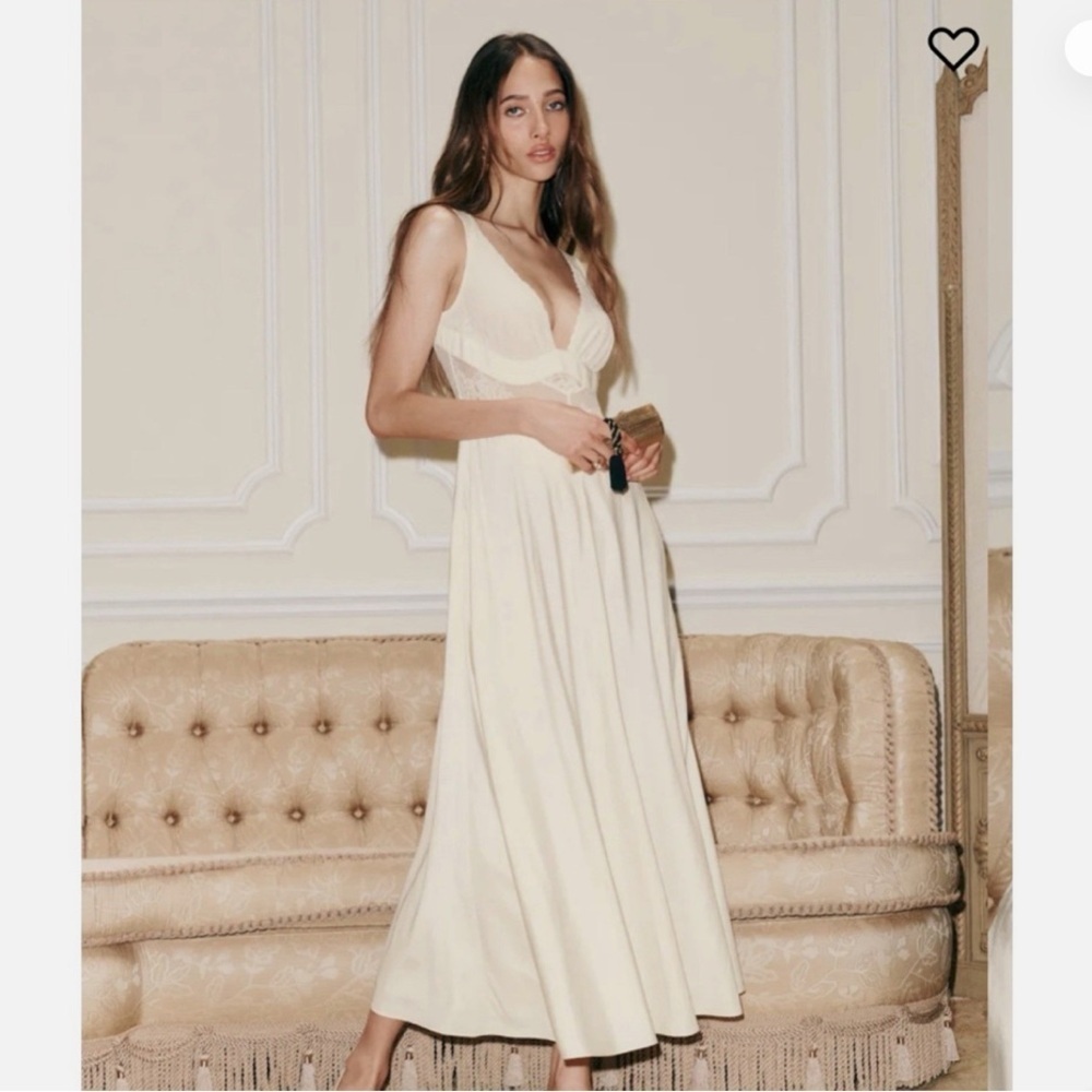 NWT The Collection by Reformation Spruce Midi Bridal Dress White Cream 8